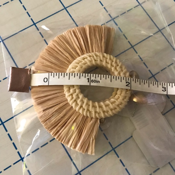 Boho Straw Woven Statement Earrings - Picture 5 of 5